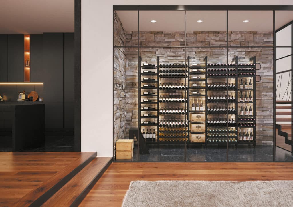 aménagement de cave réalisé par Eurocave Modulo X